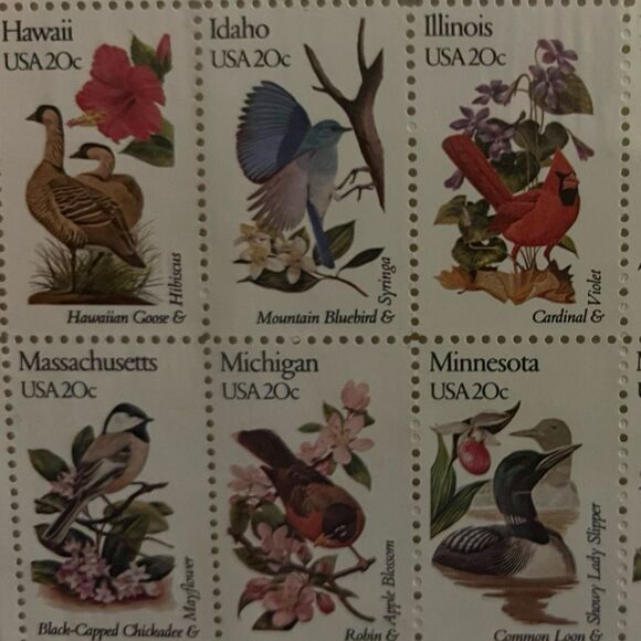 MNH Scott #1953-2002 50 State Birds & Flowers 20 Cent Stamp Sheet of 50 Stamps - Picture 4 of 5